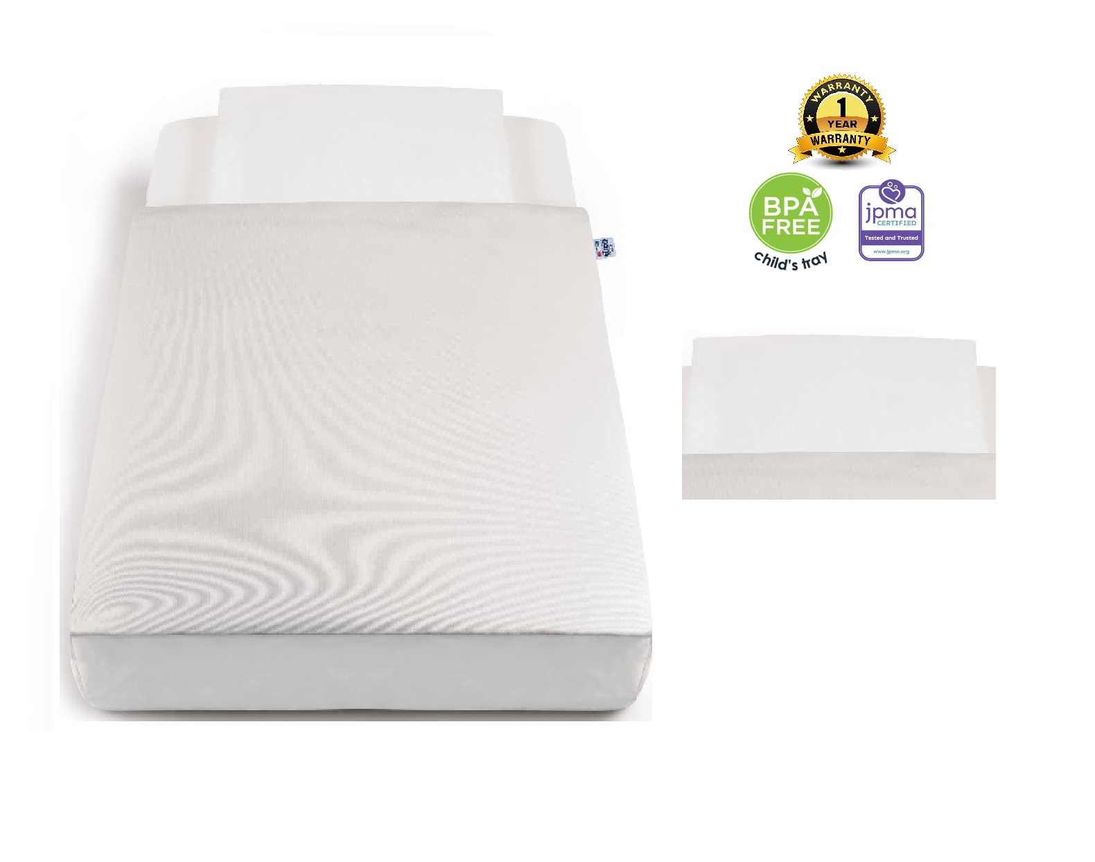 Cam - Baby Bedding set, Baby warm Duvet and Duvet cover, Baby bed, For Baby cot, Baby Bassinet, Soft Pillowcase and mattress cover, 1.1 kg, 4 pcs - Plain White