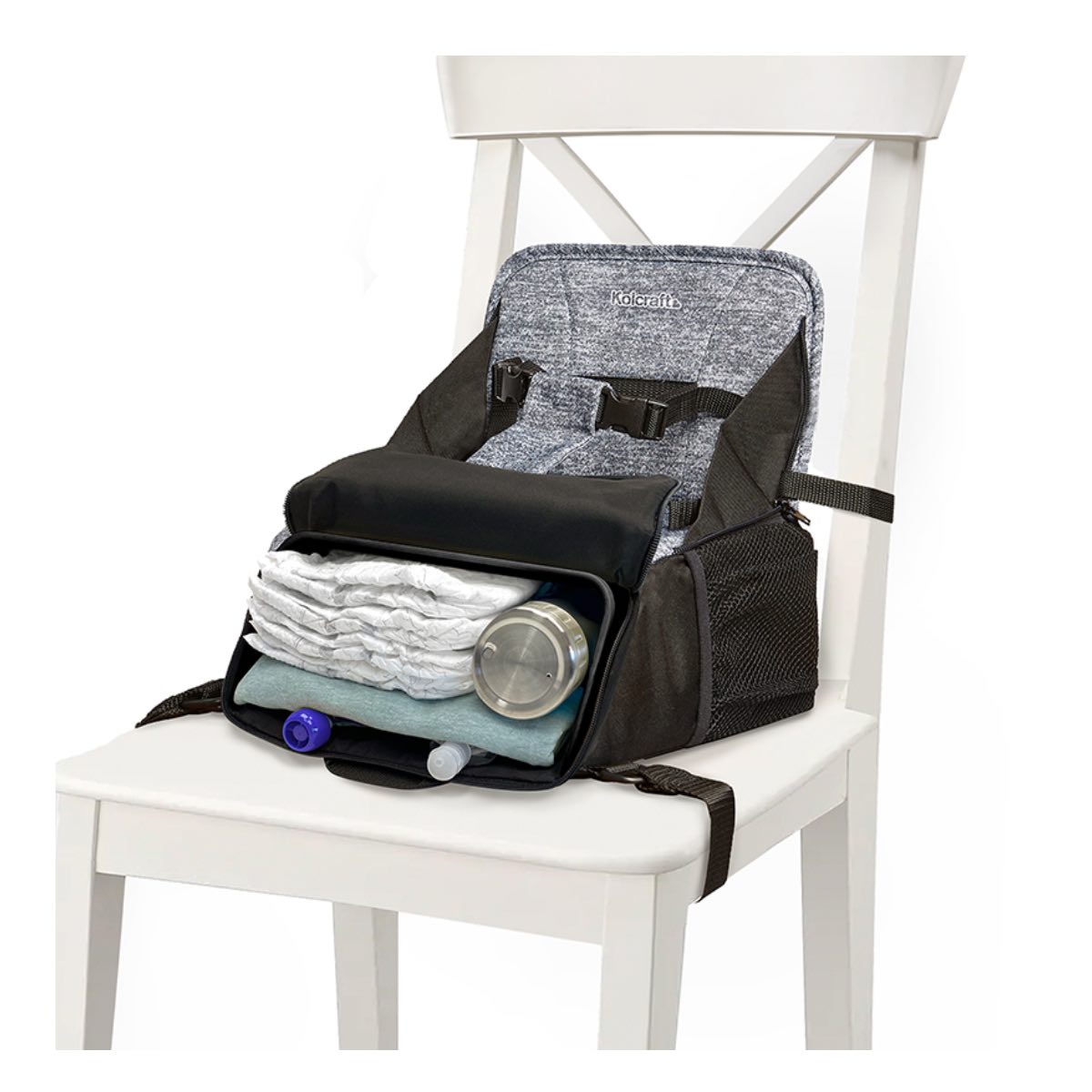 Kolcraft Travel Duo 2 in 1 Portable Booster Seat and Diaper Bag