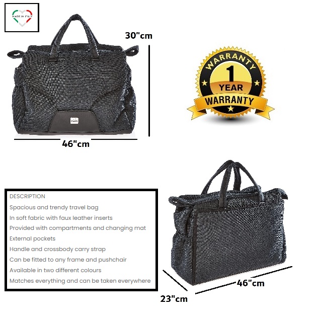 Cam - Celine Baby Changing bag, larges bag with multifunction, travel bag, on the go, convertible, Mum & dad bag, diaper bag, bag bottle holder, hospital baby bag, waterproof, insulated - Dark Grey